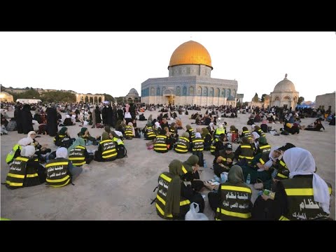 Al AQSA Mosque -  Maghreb Adhan From Courtyard of Masjid Al AQSA