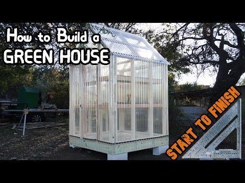 How to build a simple, sturdy, greenhouse with polycarbonate panels and 2x4's