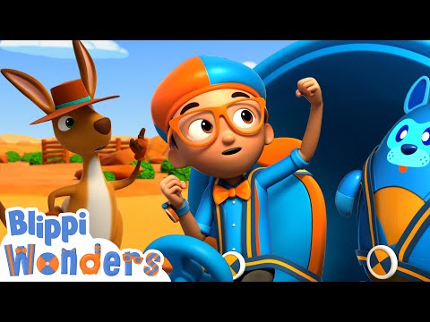 Sandy Plains &amp; Kanagroos | Blippi Wonders | Fun Cartoons For Kids | Moonbug Our Green Earth