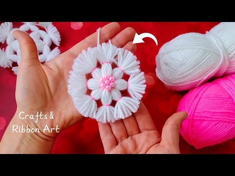 It's so Beautiful 🌟🎄 Easy Snowflake Making Idea with Yarn - DIY Amazing Christmas Ornament with Wool