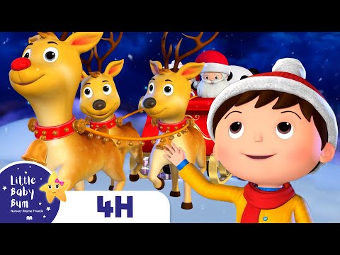 Wheels On The Sleigh Song | Four Hours of Little Baby Bum Nursery Rhymes and Songs