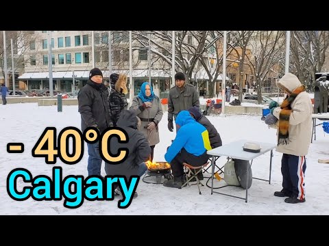 Extreme Cold -40&deg;C Weather in Calgary Alberta Canada 