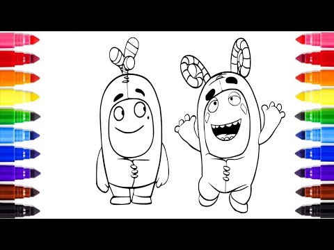 Yellow and Green Oddbods Coloring Pages - Bubbles &amp; Zee