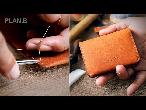 Making a HANDMADE Minimalist Wallet with 6 Pocket - leather craft