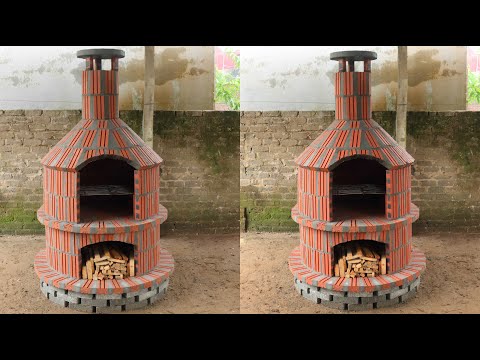 Wood stove outdoor - Build multi purpose wood stove with red brick and mortar