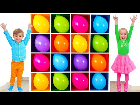 Learn Colors with Balloons + More Nursery Rhymes &amp; Kids Songs by Katya and Dima