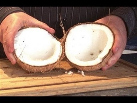 How to crack open a fresh coconut quickly and easily with tools that everybody owns.