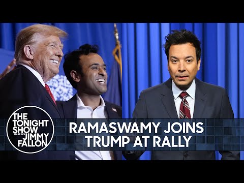 Ramaswamy Supports Trump at Rally After Dropping Out of Presidential Race | The Tonight Show