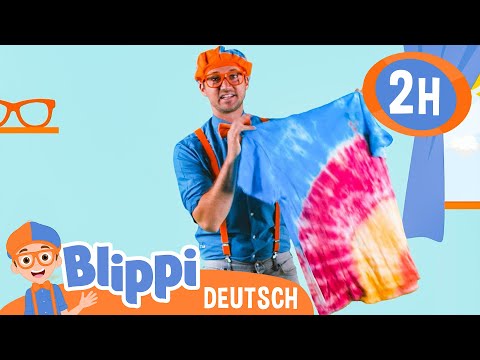 Blippi lernt die Farben und batikt ein T-Shirt  | Blippi Deutsch | Abenteuer und Videos f&uuml;r Kinder