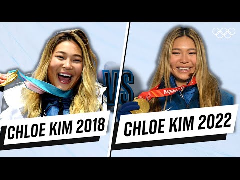 Back to Back Gold 🥇🔥 Chloe Kim 2018 🆚 Chloe Kim 2022 - Snowboard Halfpipe