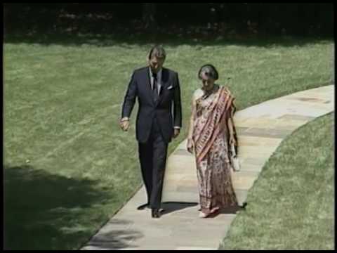 Prime Minister Gandhi of India State Visit, Arrival Ceremony, Meetings on July 29, 1982