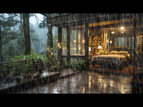 Cozy Bedroom in the Rainy forest ☔️| Let window open to a deep sleep instantly 😴