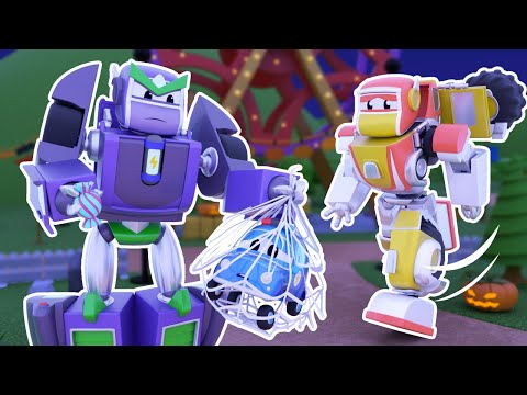 Trick or Treat goes WRONG! Help, ROBOT! | Super Robot Truck Transforms