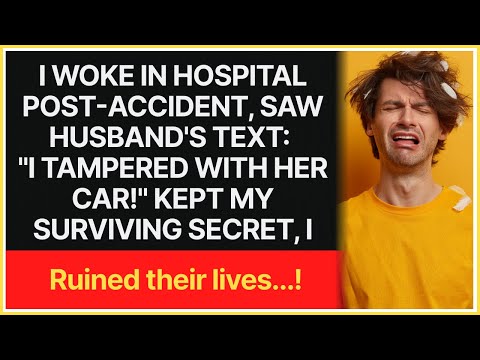 Woke in hospital post-accident, saw husband's text: &quot;I tampered with her car!&quot; Kept surviving secret