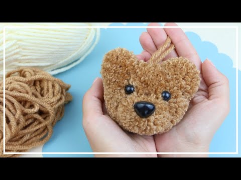 How to make a Pompon Bear 🐻🧶 Charm teddy bear pompon Idea 🧶🐻DIY NataliDoma