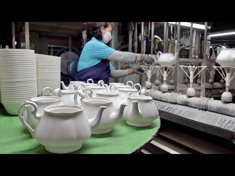 How to Make Beautiful Teapot and Teacup. Amazing Pottery Manufacturing Factory