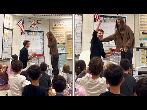 Boyfriend Surprises Teacher With Classroom Proposal