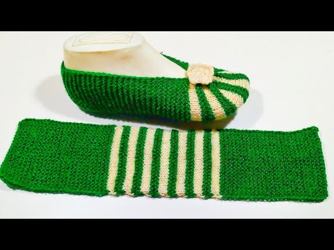 knitting Ladies jutti design very easy way # 128 - बनाइये आसान तरीके से जूती महिलाओं के लिए