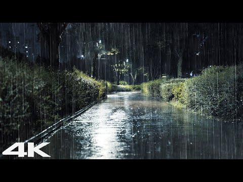 Deep Sleep Instantly With Soft Rain On Walkway At Night 😴Relaxing Rain Sounds For Sleep &amp; Stress