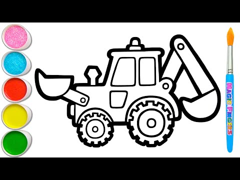 JCB Drawing, Painting, Coloring for Kids &amp; Toddlers | Basic How to Draw, Paint Tips 