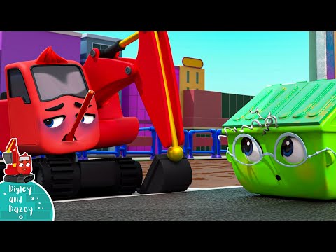 Oh No! Digley is Sick - DIGLEY AND DAZEY | Construction Truck Long Video for Kids