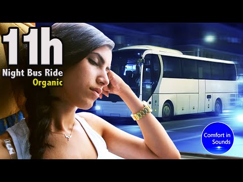 No Loop, Night Bus Ride Sound, Interior Bus Ambience Organic Sound,  White Noise, Heater Sound 432hz