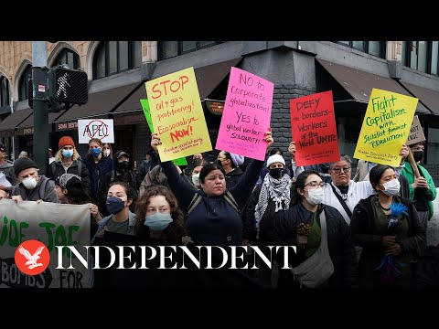 Watch again: Protesters block San Francisco street during APEC Summit