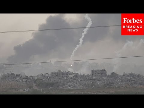 JUST IN: Footage Shows Smoke From Flares &amp; Explosions In Gaza Prior To Temporary Ceasefire