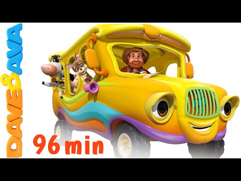 The Wheels on the Bus - Animal Sounds Song | Nursery Rhymes Compilation from Dave and Ava