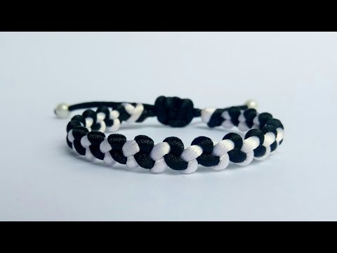 How to make macrame bracelet two color || friendship bracelet