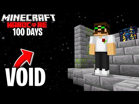 I Survived 100 Days in the VOID in Hardcore Minecraft (With a Stronghold)