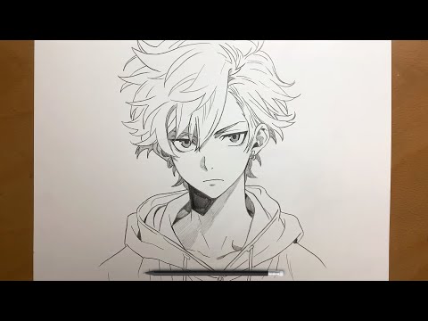 Easy anime sketch | How to draw a cute anime boy  step by step | original anime character