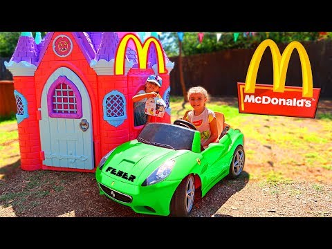 McDonalds 🍔 CON MI COCHE 🚗 DRIVE THRU  👶