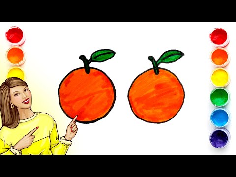 How to Paint Orange?easy steps | Easy Orange? Painting for kids and toddlers | Orange Fruits Drawing