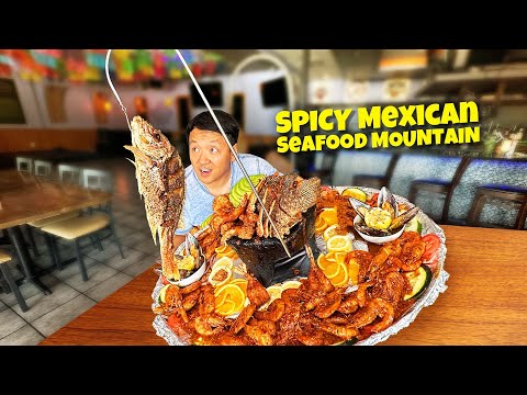 Spicy Mexican &amp;quot;Hanging Fish&amp;quot; SEAFOOD MOUNTAIN! The BEST Seafood Tour of Houston Texas