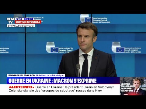 Ukraine: Emmanuel Macron accuse Vladimir Poutine de vouloir &quot;faire b&eacute;gayer l'Histoire europ&eacute;enne&quot;