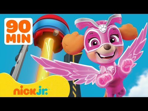 PAW Patrol Mighty Pups Rescues! w/ Skye, Chase, Marshall &amp;amp; Rubble | 90 Minute Compilation | Nick Jr.