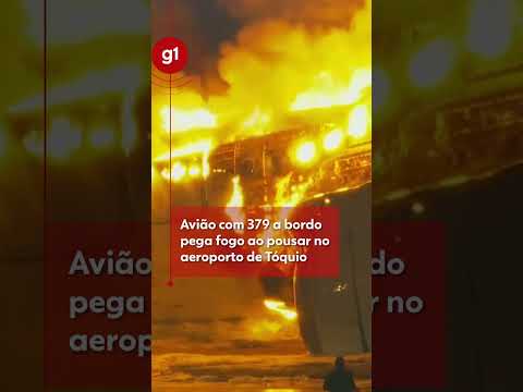 Avi&atilde;o com 379 a bordo pega fogo ao pousar no aeroporto de T&oacute;quio