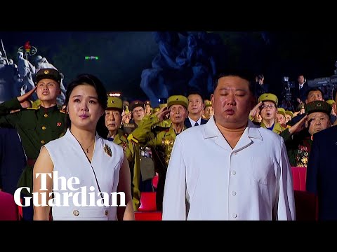 North Korea's first lady cries next to Kim Jong Un during armistice event