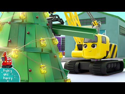 The Recycled CHRISTMAS TREE - Digley and Dazey | Construction Cartoons for Kids