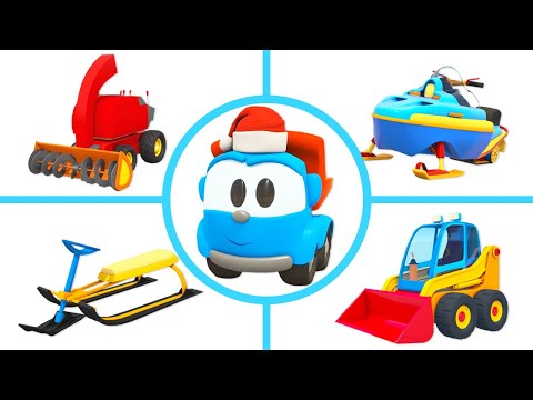 Car cartoon for kids - Leo the truck &amp; winter vehicles for kids &amp; more trucks for kids