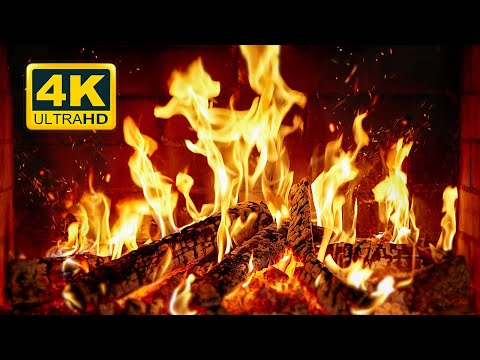 🔥 Cozy Fireplace 4K (12 HOURS). Fireplace Ambience with Crackling Fire Sounds. Fireplace Burning 4K