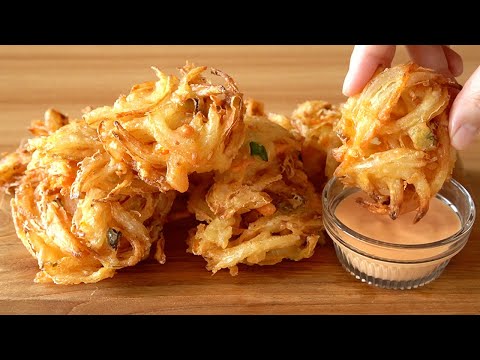 Super Crispy Onion Frying Recipe Tips/ Fried Vegetables/ASMR