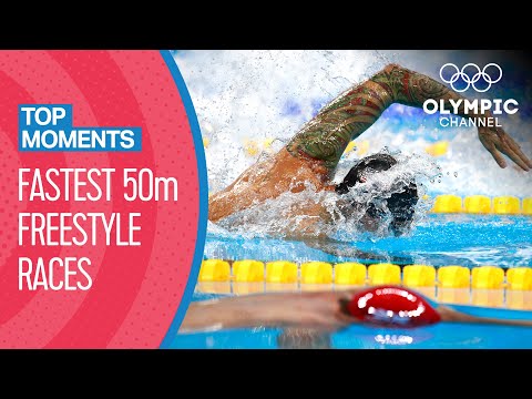 Top 10 Fastest Ever Men's 50m Freestyle at the Olympics | Top Moments