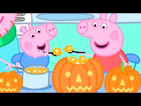 Peppa Pig English Episodes | Making a Pumpkin Lantern with Peppa and George | Halloween Special