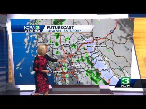 Rain Tapers to Showers, AM Sierra Snow in Northern California