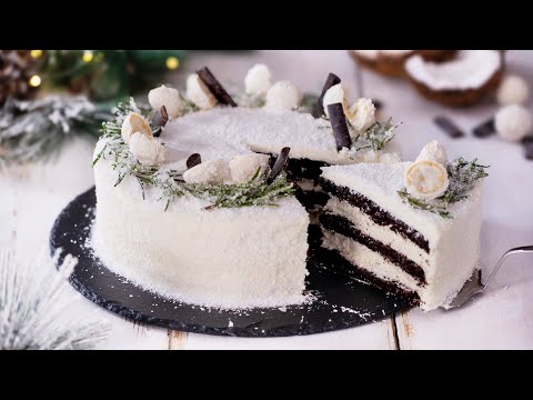 Chocolate Coconut Christmas Cake - Magic Christmas Cake