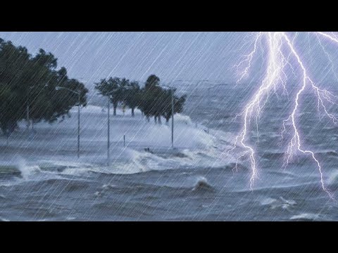 Fall Asleep Instantly with Thunderstorm &amp; Torrential Rain on Beach _ Goodbye Insomnia in 3 Minutes