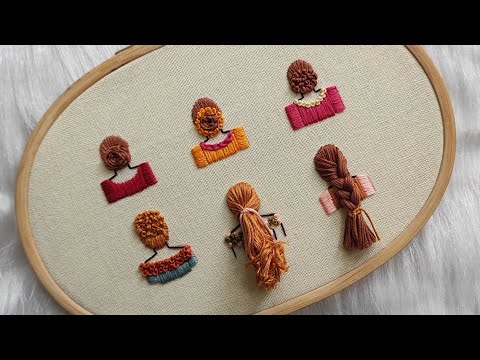 6 Easy Hair Embroidery Tutorial ❤️ Step by step tutorial for Beginners / Embroidery by Gossamer