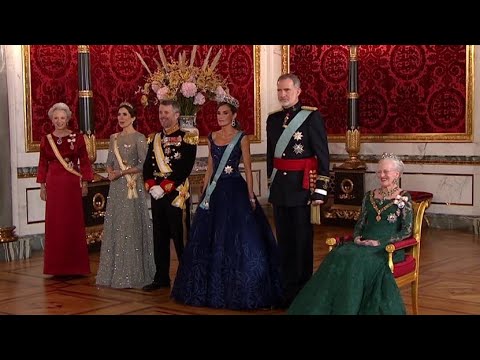 Queen Margrethe II of Denmark hosts state banquet for King Felipe VI of Spain